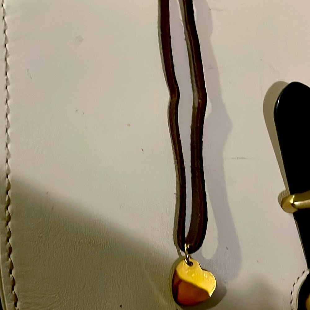 Gold and suede necklace